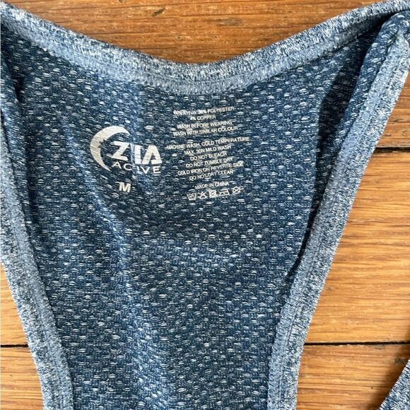 Zyia Active Copper Charged Blue Gray Racerback Activewear Tank Top - Picture 5 of 9